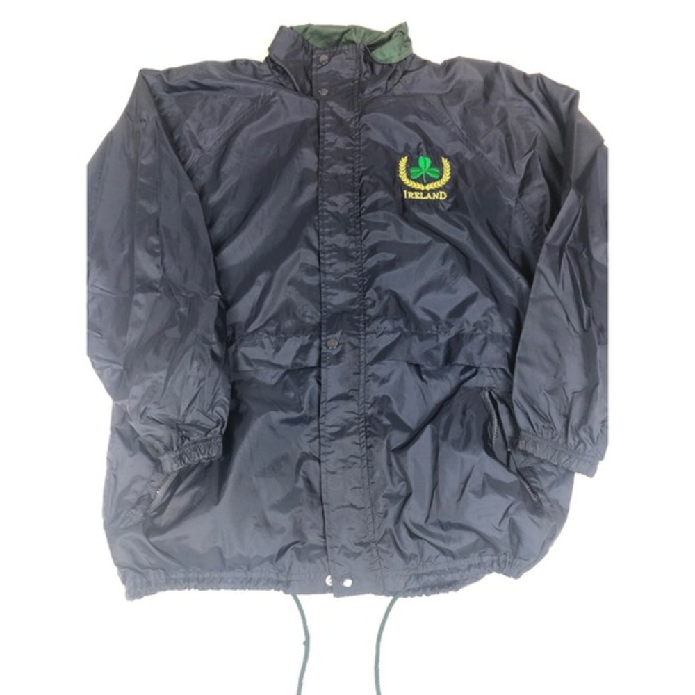 Vintage Men's Medium Ireland Full Zip‎ Windbreaker Jacket Badger Sports Blue